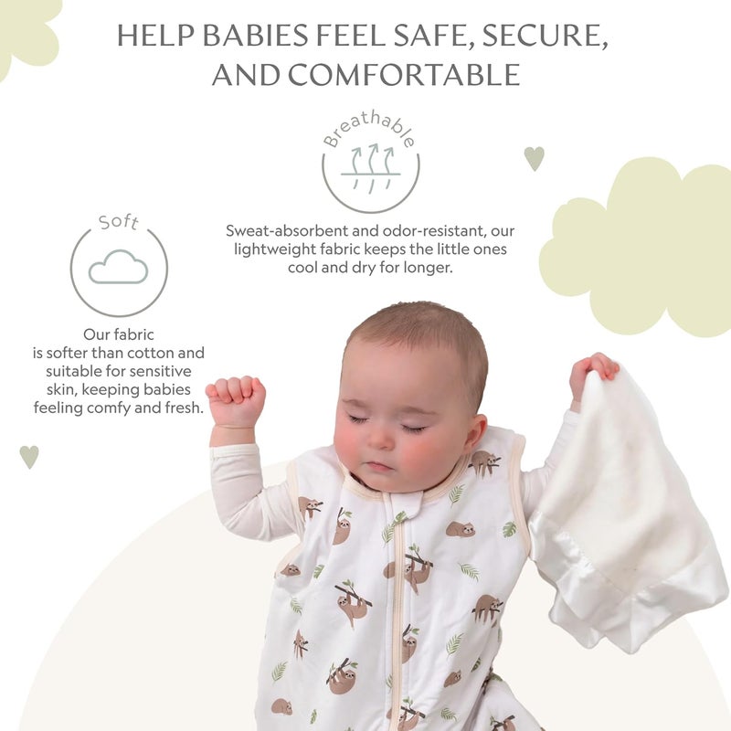 Bamboo Little Ultra-Soft Lovey Security Blanket - Baby Essentials, Newborn Essentials, Ultra-Soft Fleece Baby Blanket with Satin Trim – 16" x 16" - Cream - Image 3